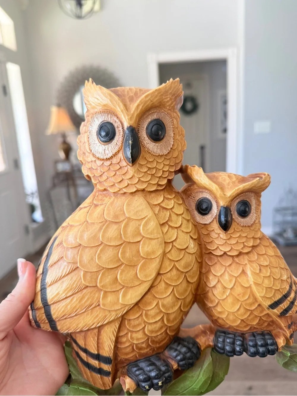 Vintage 1970s HOMCO Owl Wall Plaque • Mid‑Century Modern • Honey Brown